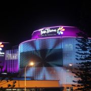 Twin Towns Curved LED Screen Building Facade Custom Digital Signage Solutions