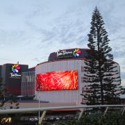 Twin Towns Curved LED Screen Building Facade Custom Digital Signage Solutions