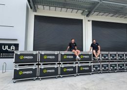 Onesol Staff featured with their newly purchased AR P3 Panels in customised flight cases