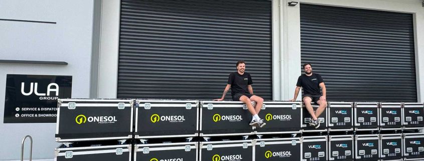 Onesol Staff featured with their newly purchased AR P3 Panels in customised flight cases