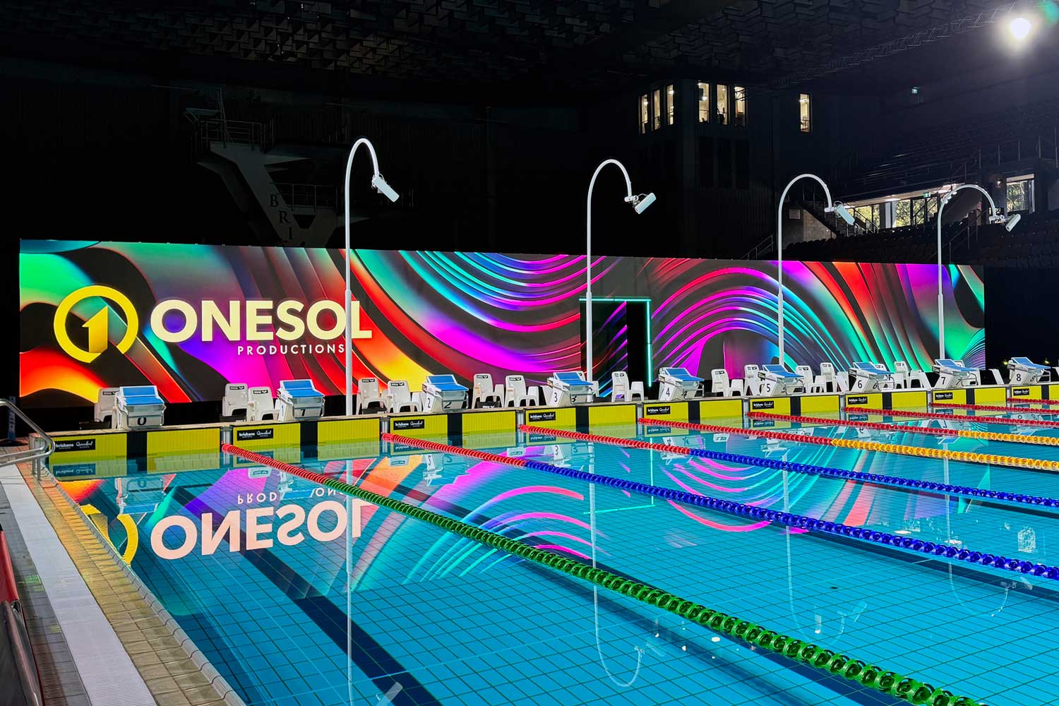 VuePix Infiled - AR Serie LED super screen. Set up for the Swimming Australia Olympic & Paralympic trials 2024