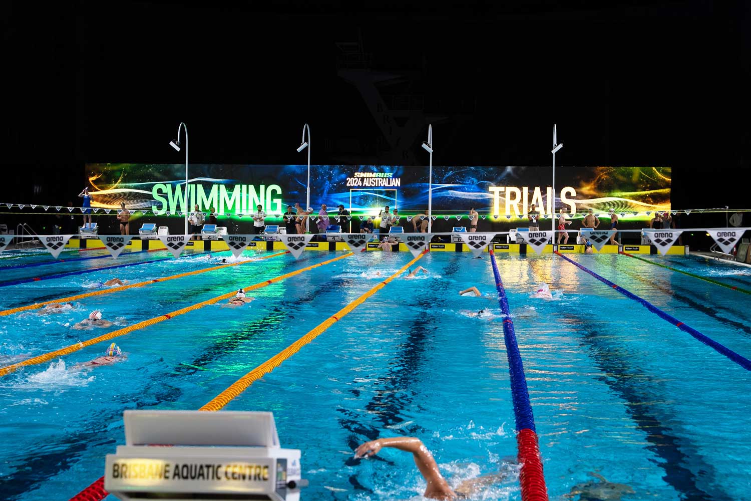 VuePix Infiled - AR Series LED super screen. Set up for the Swimming Australia Olympic & Paralympic trials 2024